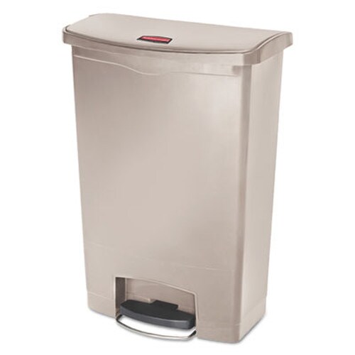 Rubbermaid® Commercial Streamline Resin Step-On Container, Front Step Style, 24 gal, Polyethylene, Beige Item: RCP1883552