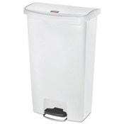 Rubbermaid® Commercial Slim Jim Streamline Resin Step-On Container, Front Step Style, 18 gal, Polyethylene, White Item: RCP1883559