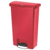 Rubbermaid® Commercial Streamline Resin Step-On Container, Front Step Style, 13 gal, Polyethylene, Red Item: RCP1883566