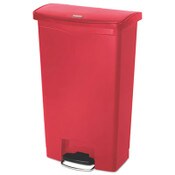 Rubbermaid® Commercial Streamline Resin Step-On Container, Front Step Style, 18 gal, Polyethylene, Red Item: RCP1883568