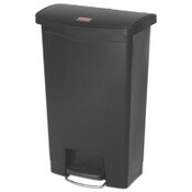 Rubbermaid® Commercial Slim Jim Streamline Resin Step-On Container, Front Step Style, 13 gal, Polyethylene, Black Item: RCP1883611