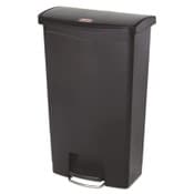Rubbermaid® Commercial Slim Jim Streamline Resin Step-On Container, Front Step Style, 18 gal, Polyethylene, Black Item: RCP1883613