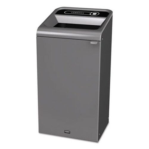 Rubbermaid® Commercial Configure Indoor Recycling Waste Receptacle, Landfill, 23 gal, Metal, Gray Item: RCP1961621