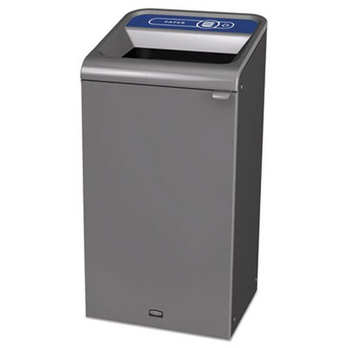 Rubbermaid® Commercial Configure Indoor Recycling Waste Receptacle, Paper Recycling, 23 gal, Metal, Gray Item: RCP1961623