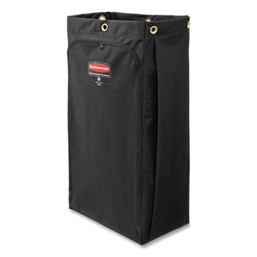 Rubbermaid® Commercial Fabric Cleaning Cart Bag for Rubbermaid Commercial 9T76, 9T77 and 9T78, 26 gal, 17.5" x 10.5" x 33", Black Item: RCP1966888