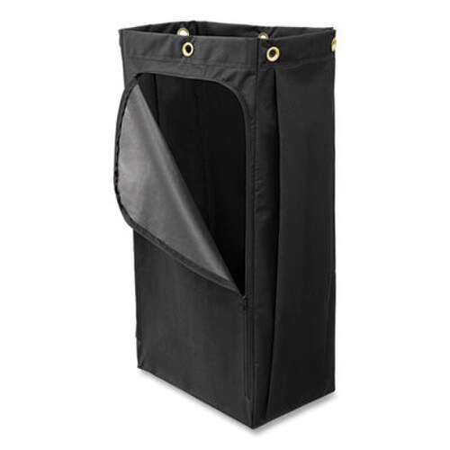 Rubbermaid® Commercial Fabric Cleaning Cart Bag for Rubbermaid Commercial 9T76, 9T77 and 9T78, 26 gal, 17.5" x 10.5" x 33", Black Item: RCP1966888
