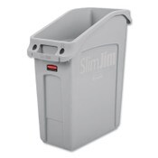 Rubbermaid® Commercial Slim Jim Under-Counter Container, 13 gal, Polyethylene, Gray Item: RCP2026695