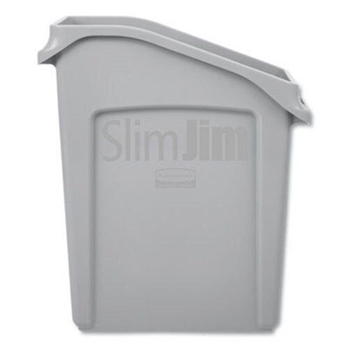 Rubbermaid® Commercial Slim Jim Under-Counter Container, 13 gal, Polyethylene, Gray Item: RCP2026695