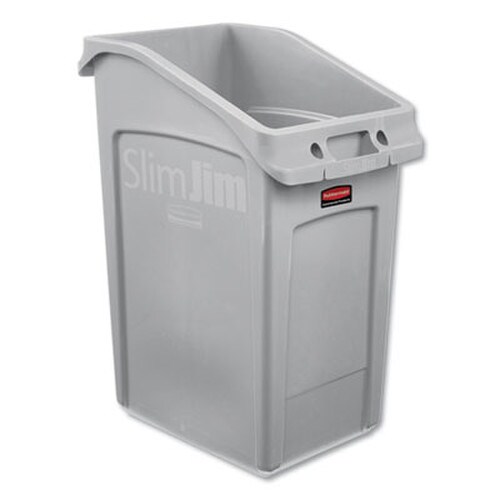 Rubbermaid® Commercial Slim Jim Under-Counter Container, 23 gal, Polyethylene, Gray Item: RCP2026721