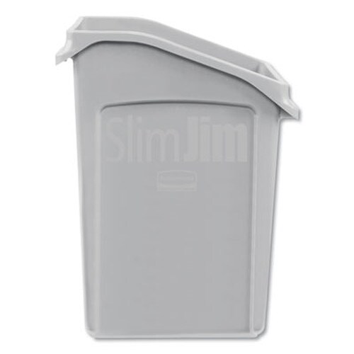 Rubbermaid® Commercial Slim Jim Under-Counter Container, 23 gal, Polyethylene, Gray Item: RCP2026721