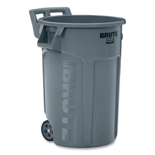 Rubbermaid® Commercial Vented Wheeled Brute Container, 44 gal, Plastic, Gray Item: RCP2131929