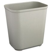 Rubbermaid® Commercial Fire Resistant Wastebasket, 7 gal, Fiberglass, Gray Item: RCP2543GRA