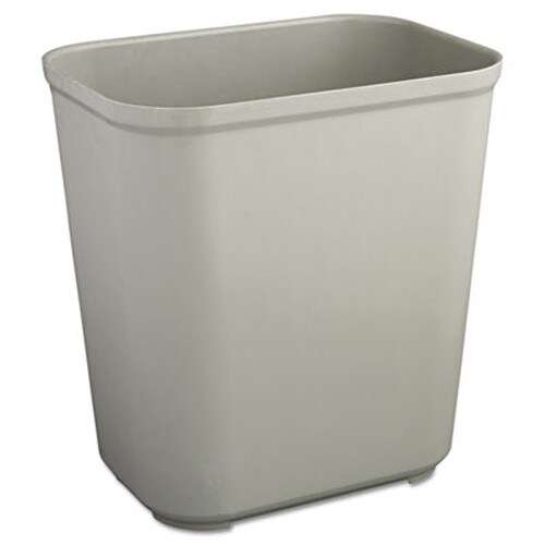 Rubbermaid® Commercial Fire Resistant Wastebasket, 7 gal, Fiberglass, Gray Item: RCP2543GRA