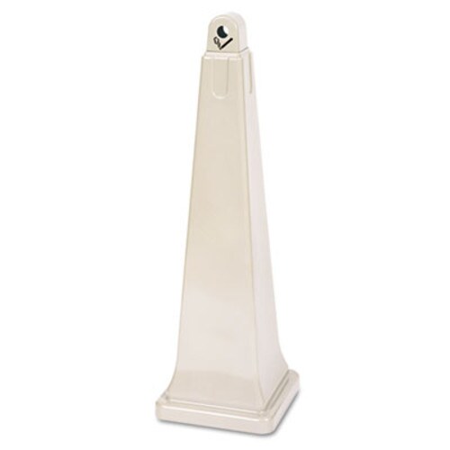 Rubbermaid® Commercial GroundsKeeper Cigarette Waste Collector, Pyramid, 1 gal, 12.25 x 39.75, Beige Item: RCP257088BG