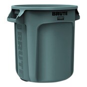 Rubbermaid® Commercial Vented Round Brute Container, 10 gal, Plastic, Gray Item: RCP2610GRA