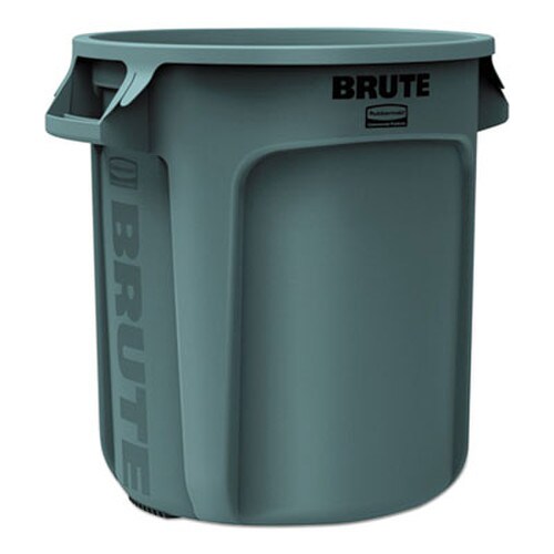 Rubbermaid® Commercial Vented Round Brute Container, 10 gal, Plastic, Gray Item: RCP2610GRA