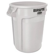 Rubbermaid® Commercial Vented Round Brute Container, 10 gal, Plastic, White Item: RCP2610WHI