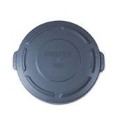 Rubbermaid® Commercial BRUTE Self-Draining Flat Top Lids for 20 gal Round BRUTE Containers, 19.88" Diameter, Gray Item: RCP261960GRA