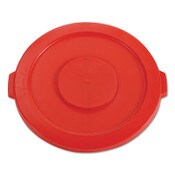 Rubbermaid® Commercial BRUTE Self-Draining Flat Top Lids for 32 gal Round BRUTE Containers, 22.25" Diameter, Red Item: RCP2631RED