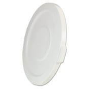 Rubbermaid® Commercial BRUTE Self-Draining Flat Top Lids for 32 gal Round BRUTE Containers, 22.25" Diameter, White Item: RCP2631WHI