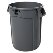 Rubbermaid® Commercial Vented Round Brute Container, 32 gal, Plastic, Gray Item: RCP263200GY