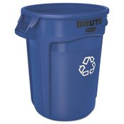 Rubbermaid® Commercial Brute Recycling Container, 32 gal, Polyethylene, Blue Item: RCP263273BE