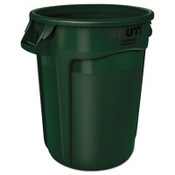 Rubbermaid® Commercial Vented Round Brute Container, 32 gal, Plastic, Dark Green Item: RCP2632DGR