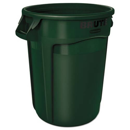 Rubbermaid® Commercial Vented Round Brute Container, 32 gal, Plastic, Dark Green Item: RCP2632DGR