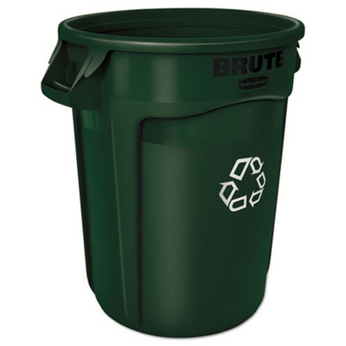 Rubbermaid® Commercial Vented Round Brute Container, 32 gal, Plastic, Dark Green Item: RCP2632DGR