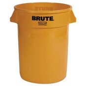 Rubbermaid® Commercial Vented Round Brute Container, 32 gal, Plastic, Yellow Item: RCP2632YEL