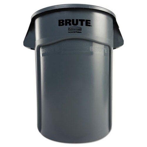 Rubbermaid® Commercial Vented Round Brute Container, 44 gal, Plastic, Gray Item: RCP264360GY