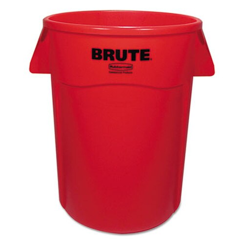 Rubbermaid® Commercial Vented Round Brute Container, 44 gal, Plastic, Red Item: RCP264360REDEA