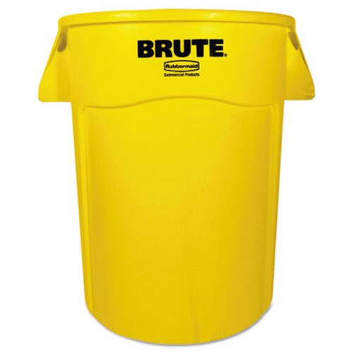 Rubbermaid® Commercial Vented Round Brute Container, 44 gal, Plastic, Yellow Item: RCP264360YEL