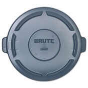 Rubbermaid® Commercial BRUTE Self-Draining Flat Top Lids, 24.5" Diameter x 1.5h, Gray Item: RCP264560GY