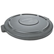 Rubbermaid® Commercial BRUTE Self-Draining Flat Top Lids for 55 gal Round BRUTE Containers, 26.75" Diameter, Gray Item: RCP265400GY