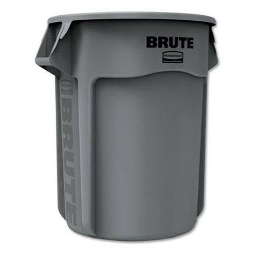 Rubbermaid® Commercial Vented Round Brute Container, 55 gal, Plastic, Gray Item: RCP265500GY