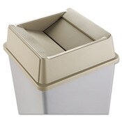 Rubbermaid® Commercial Untouchable Square Swing Top Lid, Plastic, 20.13w x 20.13d x 6.25h, Beige Item: RCP2664BEI
