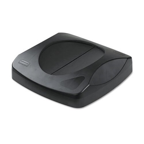 Rubbermaid® Commercial Swing Top Lid for Untouchable Recycling Center, 16" Square, Black Item: RCP268988BK