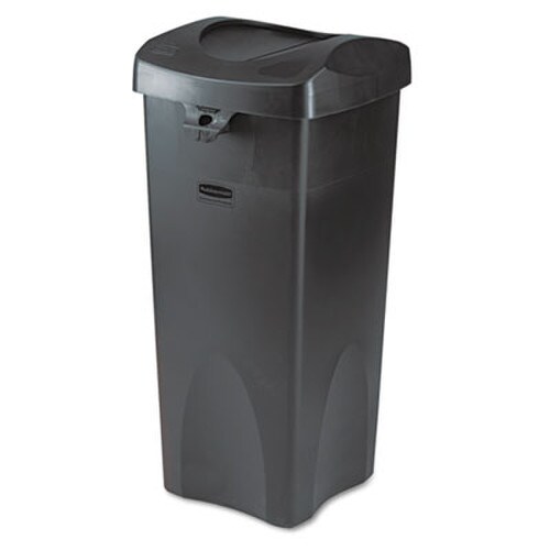 Rubbermaid® Commercial Swing Top Lid for Untouchable Recycling Center, 16" Square, Black Item: RCP268988BK