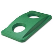 Rubbermaid® Commercial Slim Jim Bottle and Can Recycling Top, 20.38w x 11.38d x 2.75h, Green Item: RCP269288GN