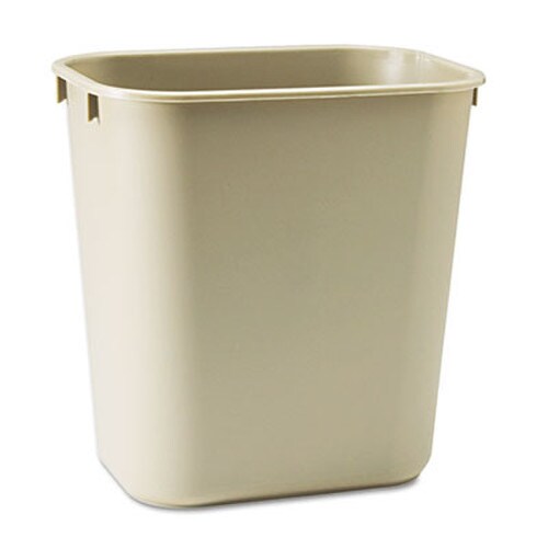 Rubbermaid® Commercial Deskside Plastic Wastebasket, 3.5 gal, Plastic, Beige Item: RCP295500BG
