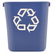 Rubbermaid® Commercial Deskside Recycling Container, Small, 13.63 qt, Plastic, Blue Item: RCP295573BE