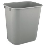 Rubbermaid® Commercial Deskside Plastic Wastebasket, 3.5 gal, Plastic, Gray Item: RCP2955GRA