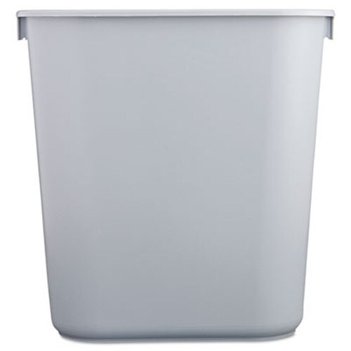 Rubbermaid® Commercial Deskside Plastic Wastebasket, 3.5 gal, Plastic, Gray Item: RCP2955GRA