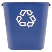 Rubbermaid® Commercial Deskside Recycling Container, Medium, 28.13 qt, Plastic, Blue Item: RCP295673BE