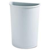 Rubbermaid® Commercial Untouchable Half-Round Plastic Receptacle, 21 gal, Plastic, Gray Item: RCP352000GY
