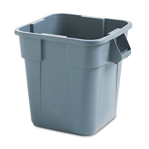 Rubbermaid® Commercial Square Brute Container, 28 gal, Polyethylene, Gray Item: RCP352600GY