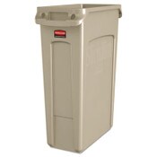 Rubbermaid® Commercial Slim Jim with Venting Channels, 23 gal, Plastic, Beige Item: RCP354060BG