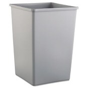 Rubbermaid® Commercial Untouchable Square Waste Receptacle, 35 gal, Plastic, Gray Item: RCP3958GRA