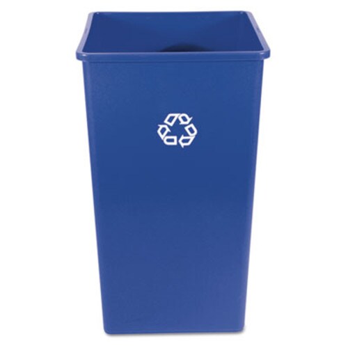 Rubbermaid® Commercial Square Recycling Container, 50 gal, Plastic, Blue Item: RCP395973BLU